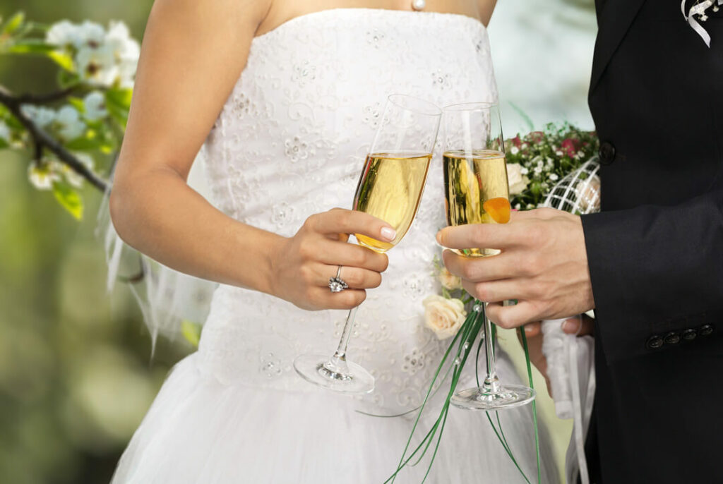 Champagne toast celebrating Mount Peak Farm Wedding Venue Pricing