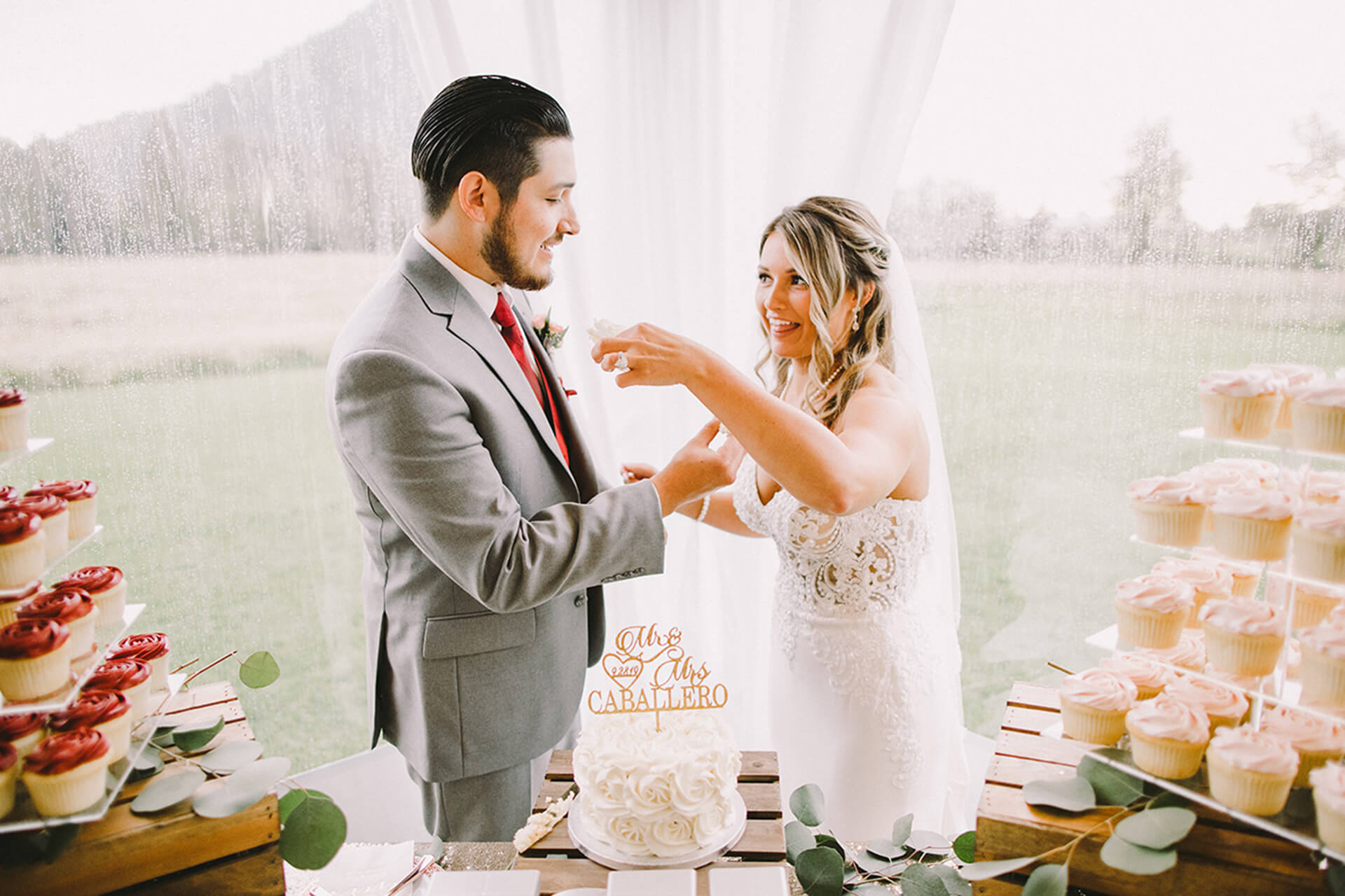 Wedding cake eating