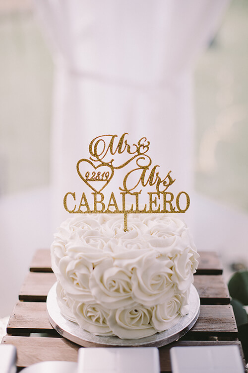 Mr and Mrs Caballero cake topper