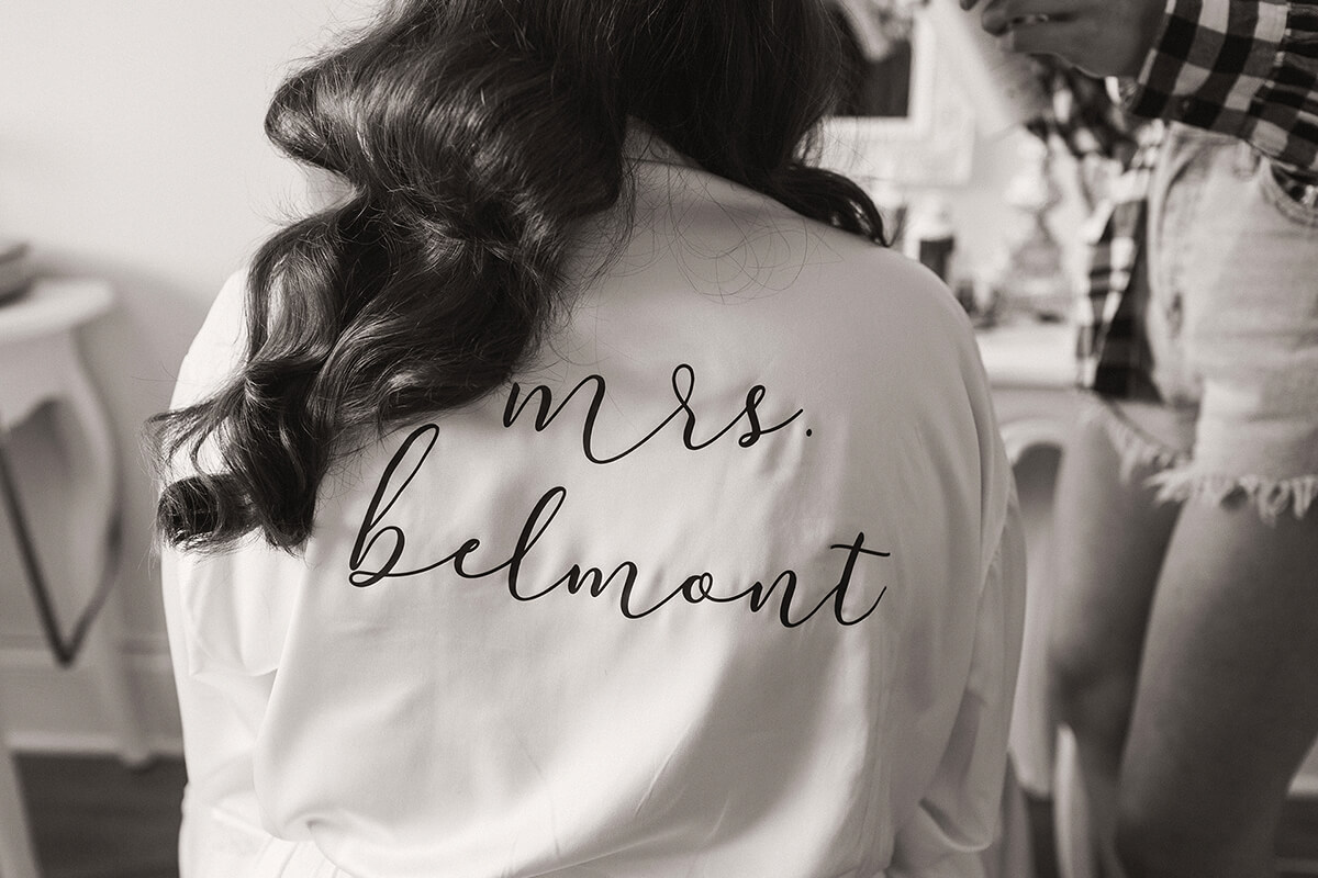Mrs. Belmont robe on bride